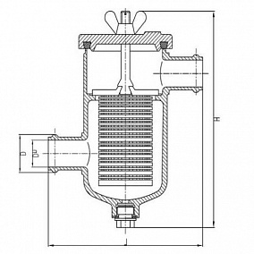 Купить медный фильтр забортной воды фланцевый 40 мм 4 кгс|см2 427-03.106-2 (ИТШЛ6114402-01) в Новосибирске